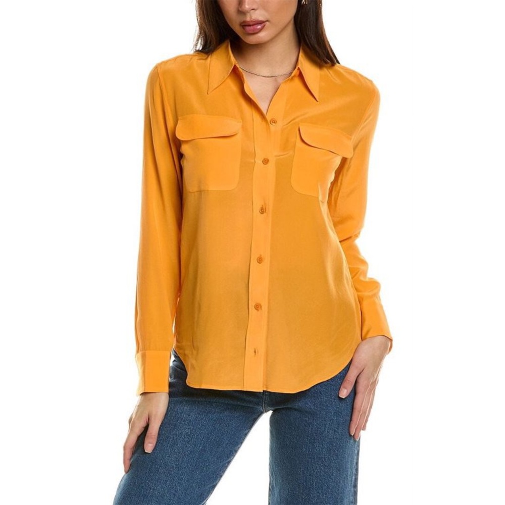 EQUIPMENT | Slim Signature Silk Blouse Top Medium
